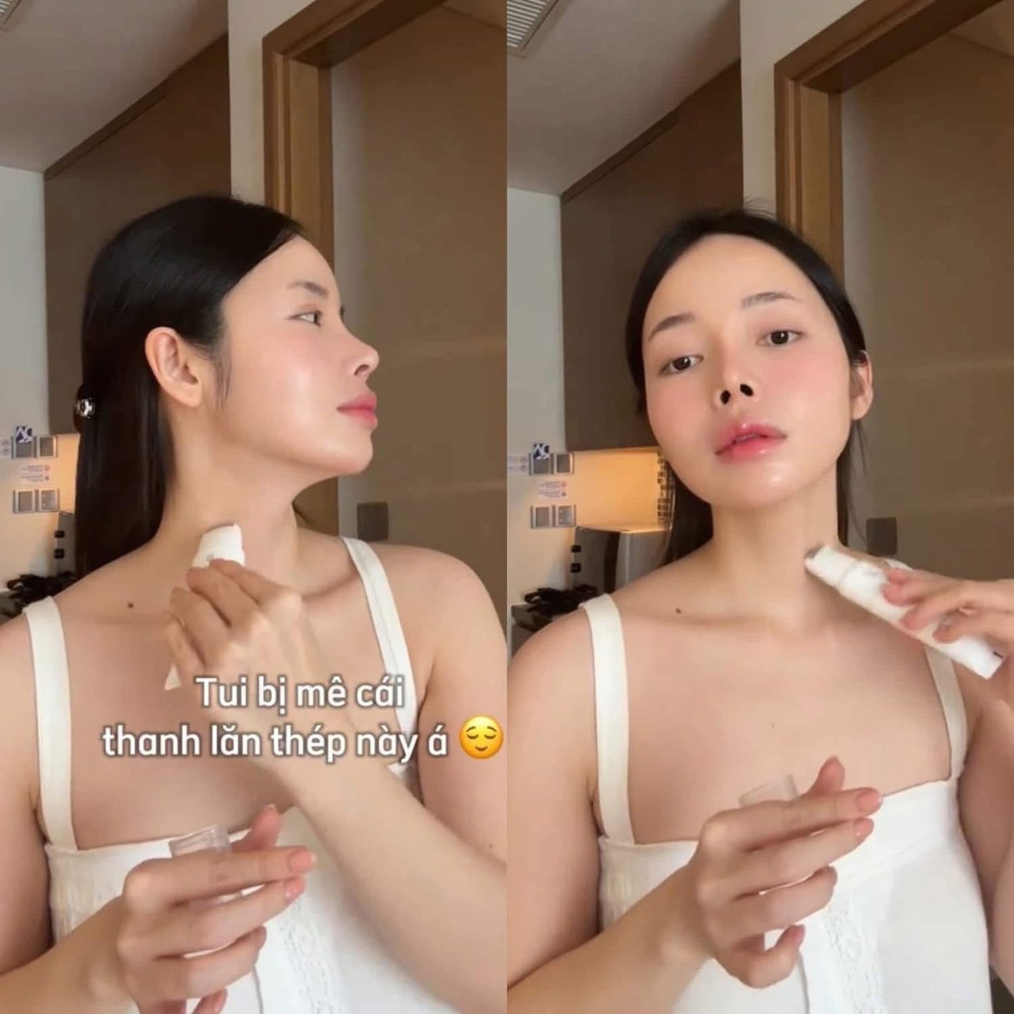 Kem dưỡng có thanh lăn xoá nhăn vùng cổ LAGOM Collagen Anti-Wrinkle Neck Cream 50ml
