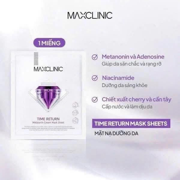 Mặt nạ MAXCLINIC Time Return Melatonin Cream Mask Sheet