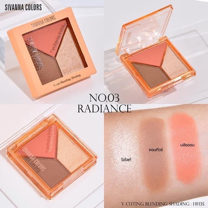 Phấn tạo khối và má hồng SIVANNA V Cut Blending Shading Thái Lan