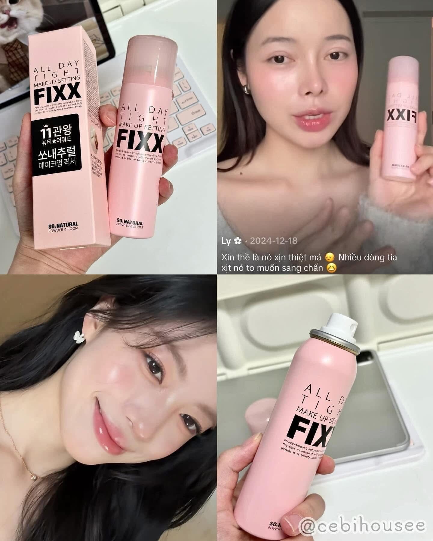 Xịt khoá nền SO NATURAL All Day Tight Make Up Setting Fixx 120ml
