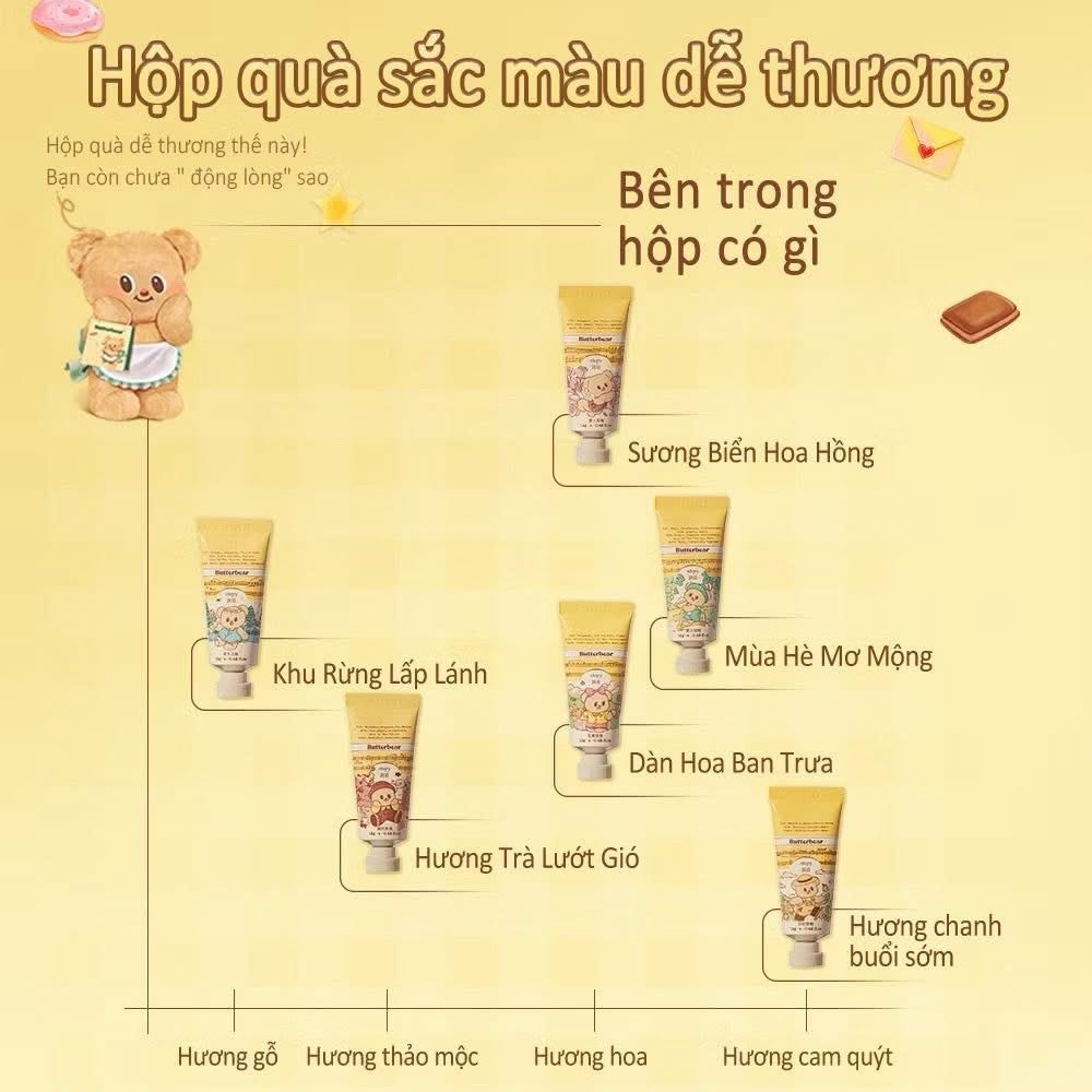 Set kem tay BUTTERBEAR Hàn Quốc