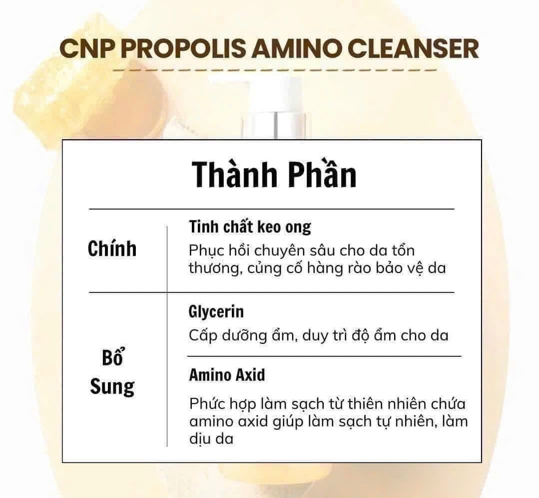 Sữa rửa mặt keo ong CNP Propolis Amino Cleanser 200ml