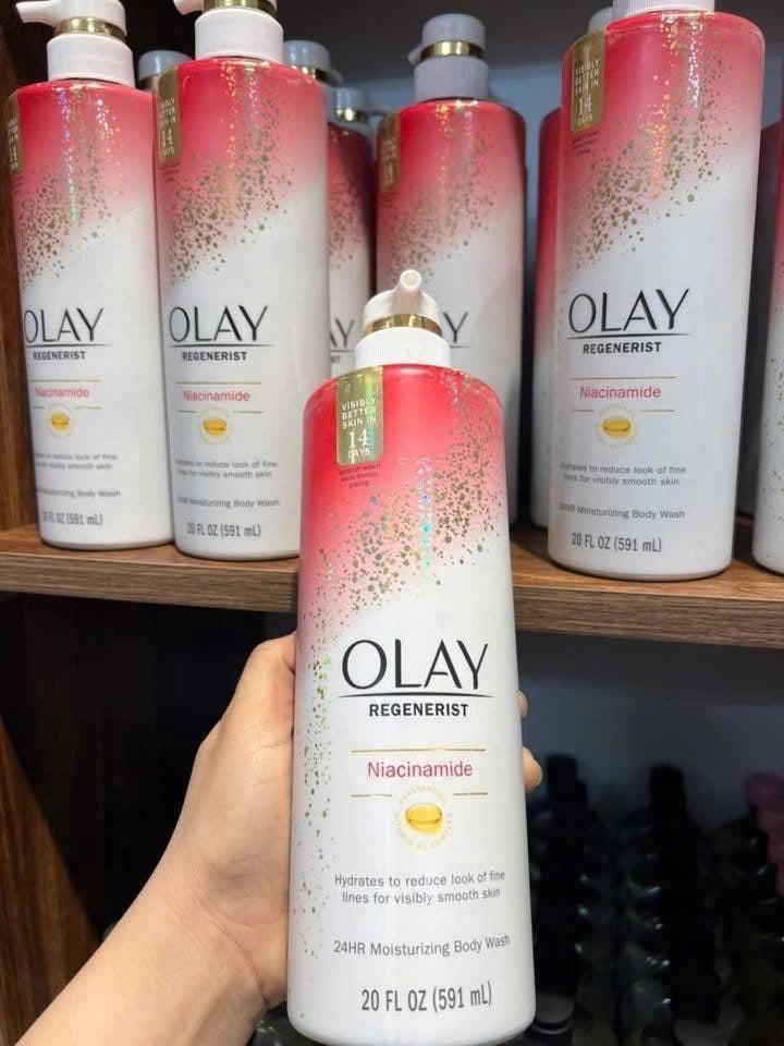 Sữa tắm dưỡng ẩm 24H ngăn ngừa lão hoá, trắng da OLAY Mỹ 591ml
