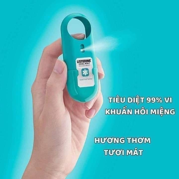 Xịt thơm miệng kháng khuẩn LISTERINE Cool Mint Pocketmist (set 2 chai)