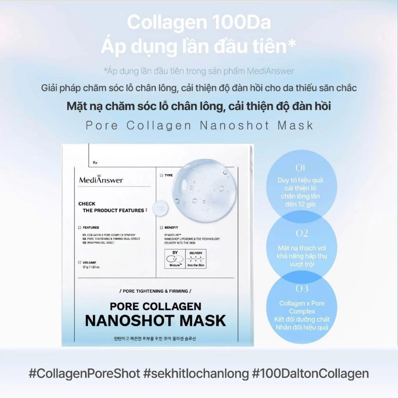 Mặt nạ thạch MEDIANSWER Collagen Nanoshot (hộp 5 miếng)
