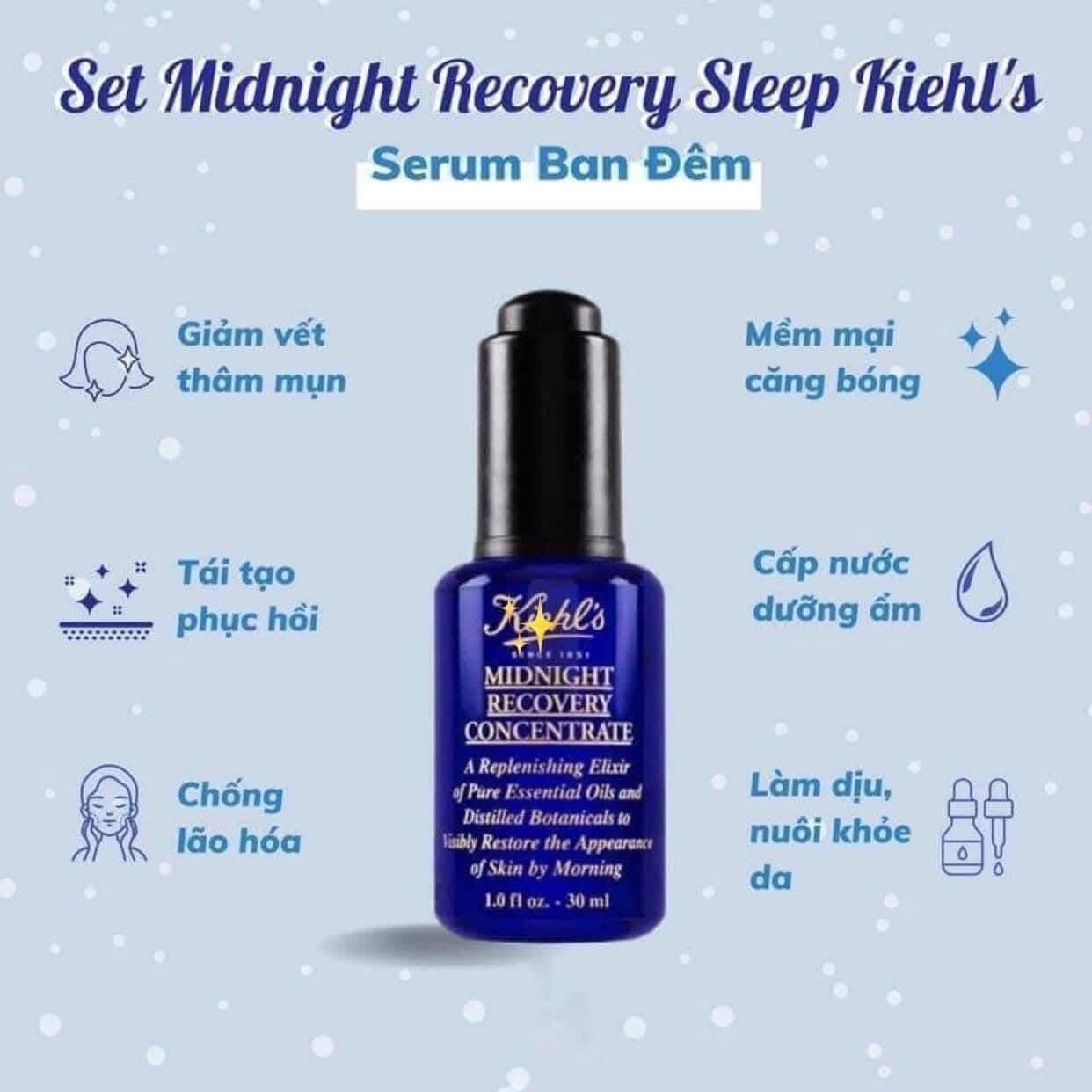 Tinh chất tái dạo da ban đêm KIEHL'S Midnight Recovery Concentrate 50ml