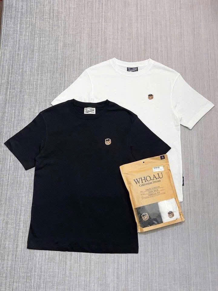 Set 2 áo thun WHO.A.U Korea size S (Authentic)