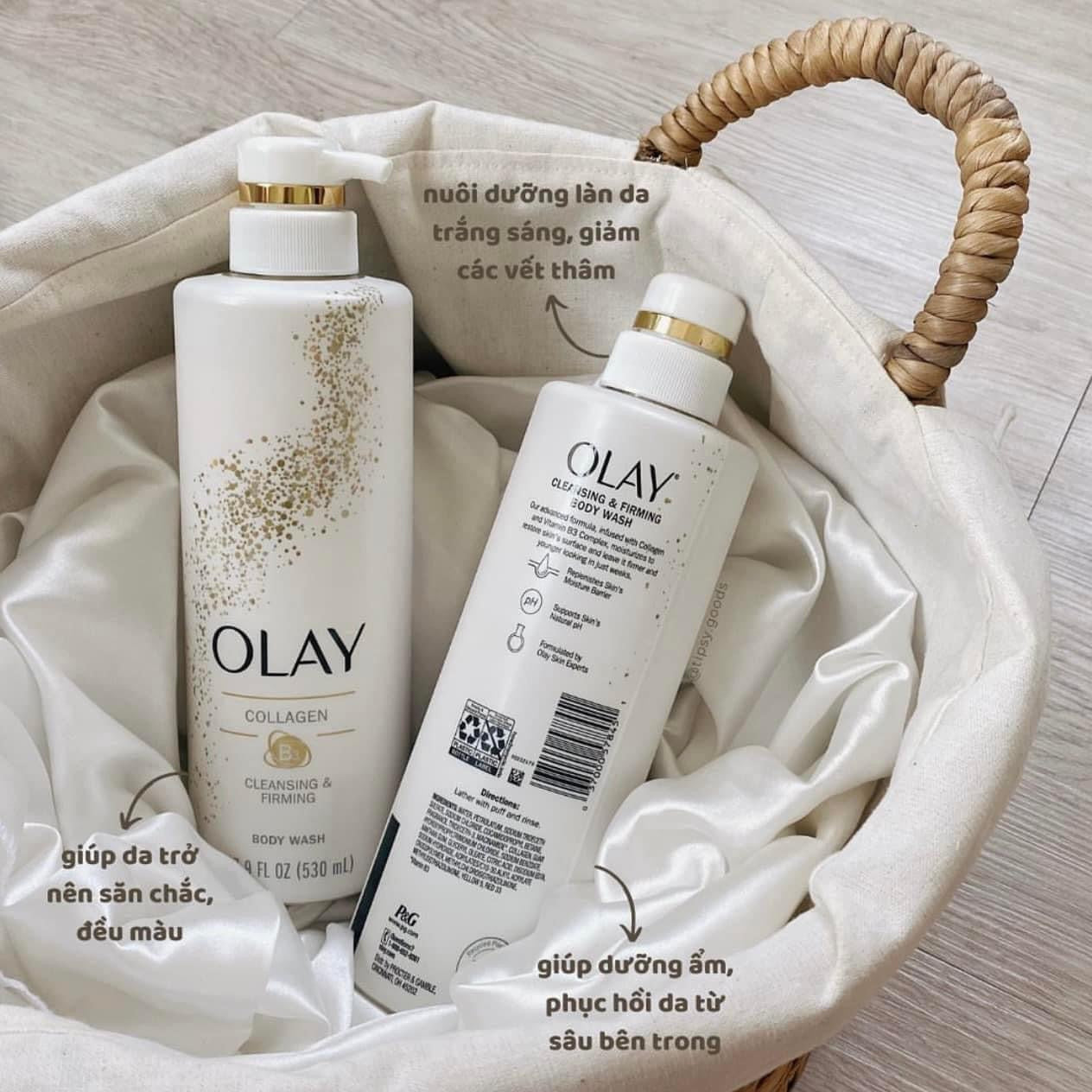 Sữa tắm dưỡng ẩm 24H ngăn ngừa lão hoá, trắng da OLAY Mỹ 591ml