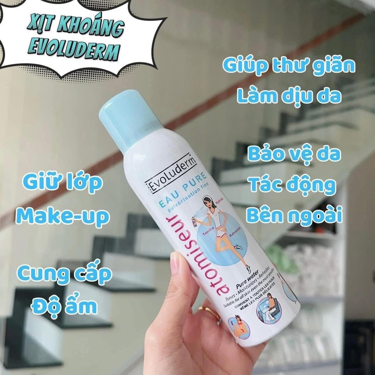 Xịt khoáng EVOLUDERM Eau Pure