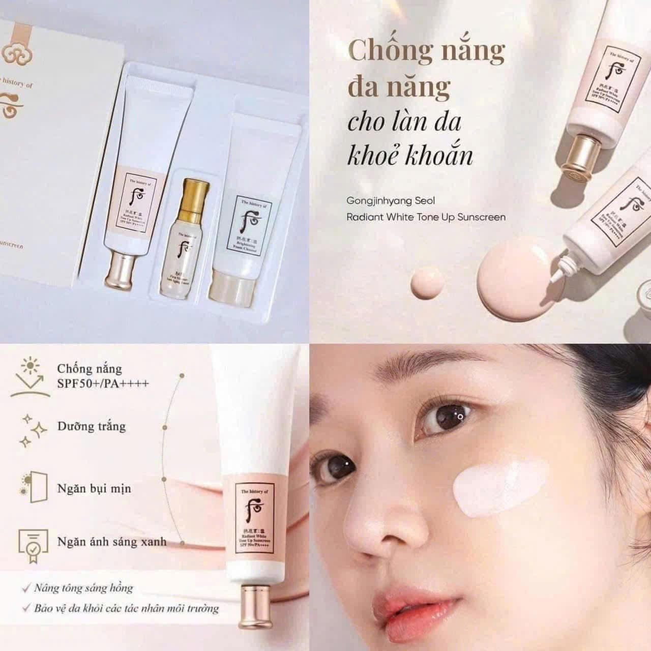 Kem chống nắng Đông y THE HISTORY OF WHOO Radiant White 50ml