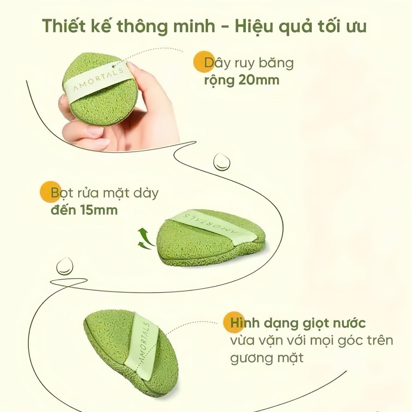 Set 3 mút bọt biển AMORTALS