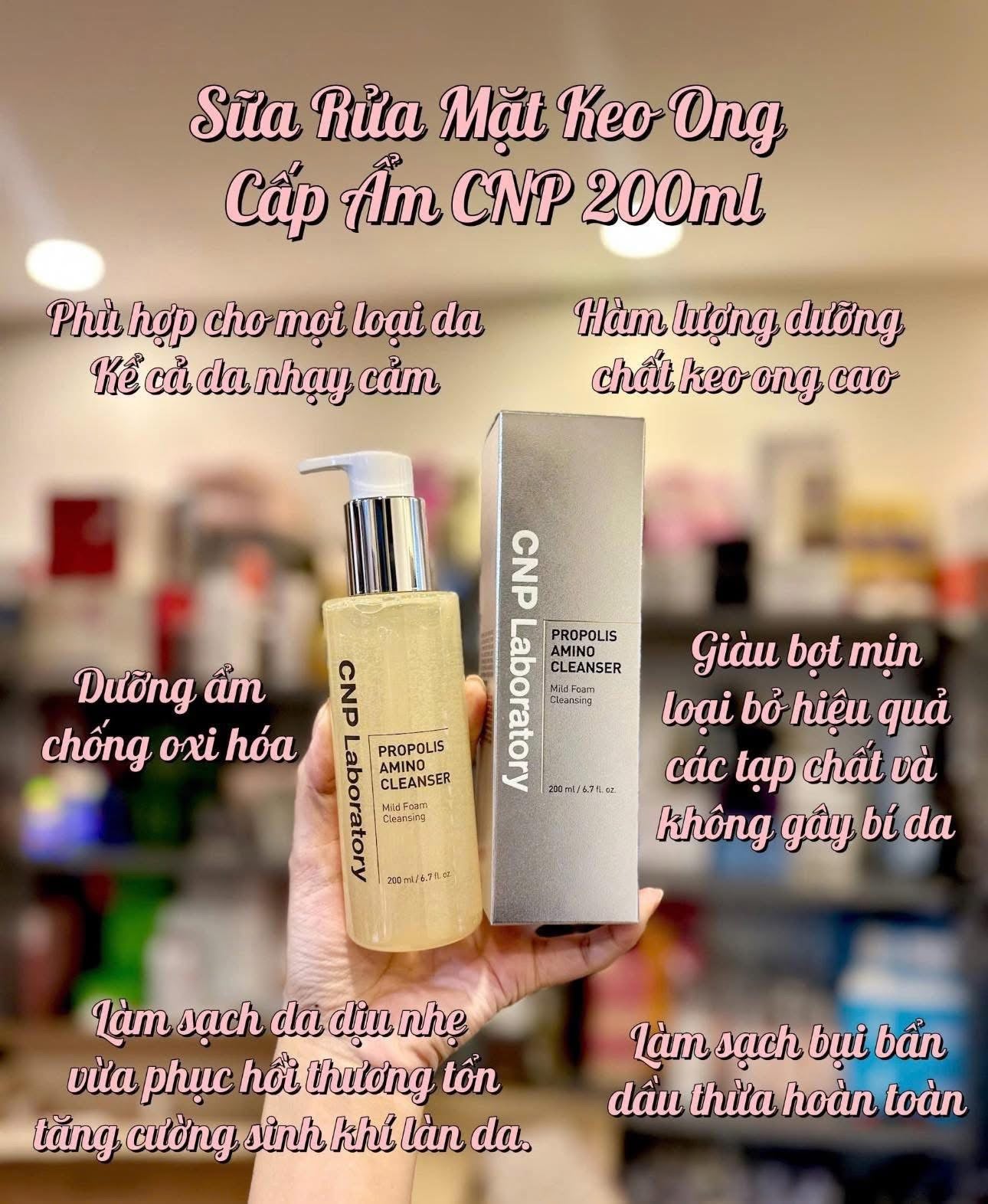 Sữa rửa mặt keo ong CNP Propolis Amino Cleanser 200ml