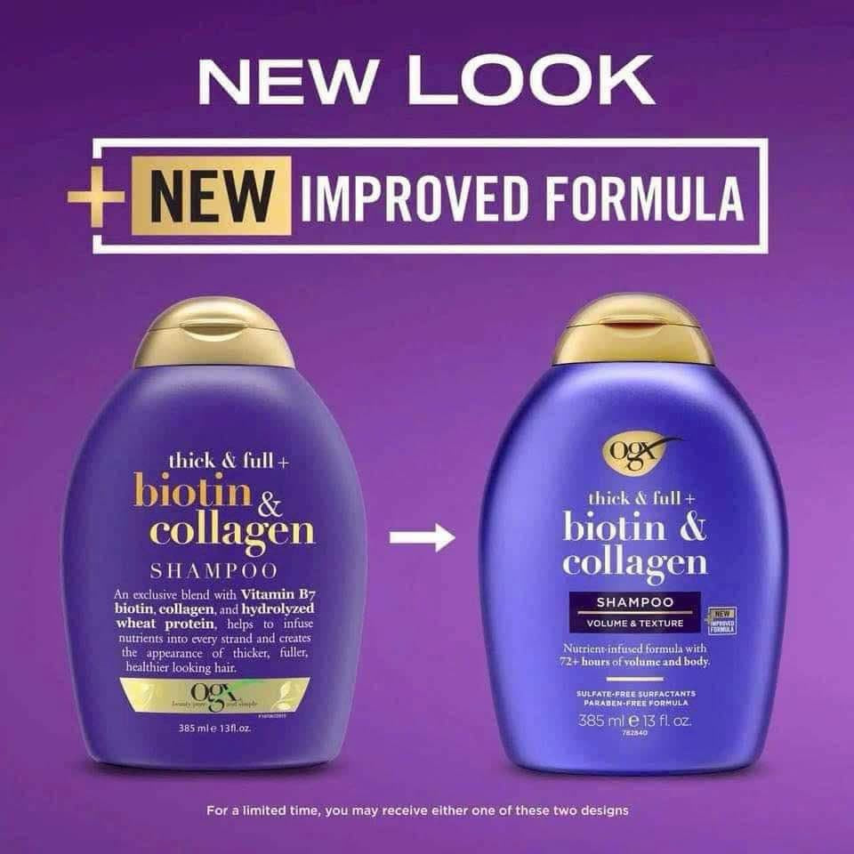 Dầu gội và xả OGX Biotin & Collagen (385ml x 2)