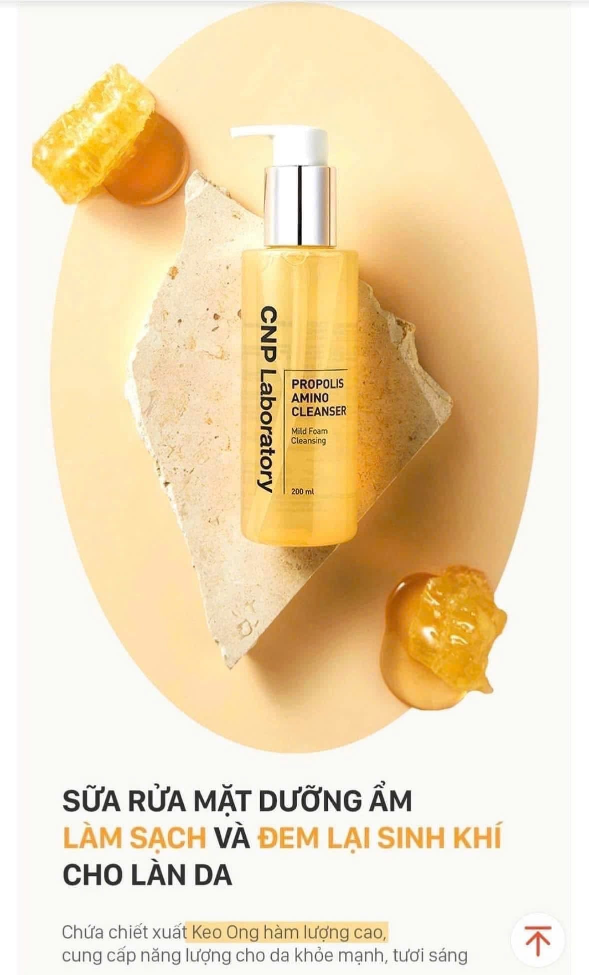 Sữa rửa mặt keo ong CNP Propolis Amino Cleanser 200ml
