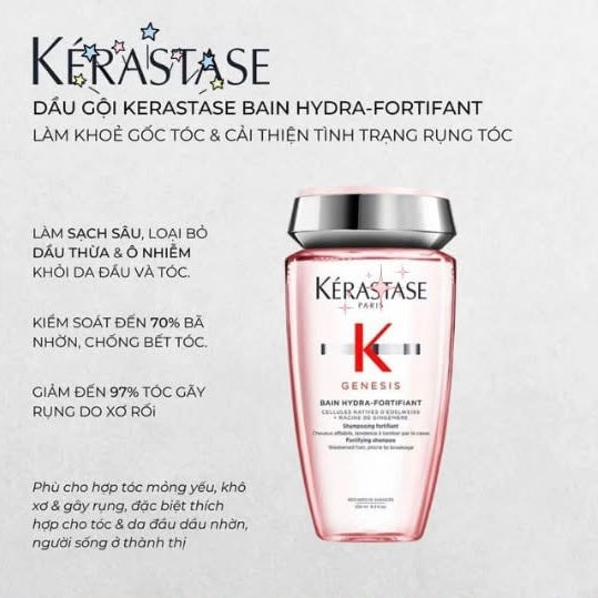 Dầu gội phục hồi tóc yếu chống gãy dụng KERASTASE Genesis Bain Hydra-Fortifiant
