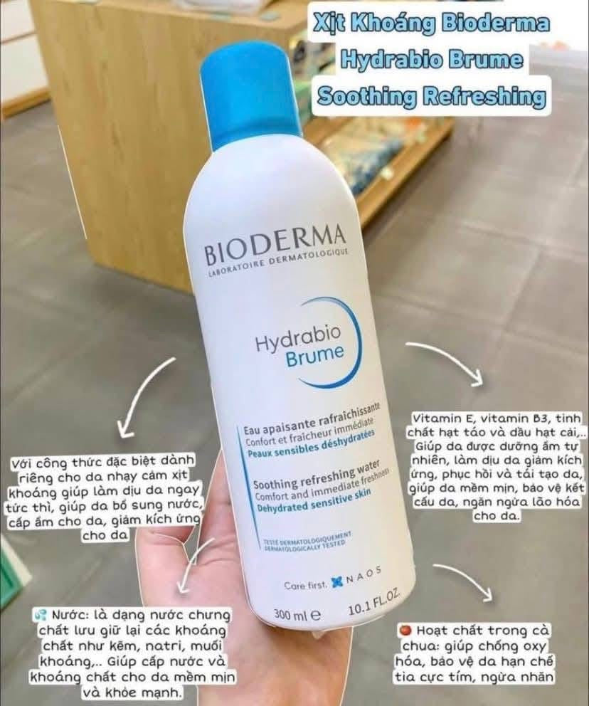 Xịt khoáng BIODERMA Hydrabio Brume 300ml