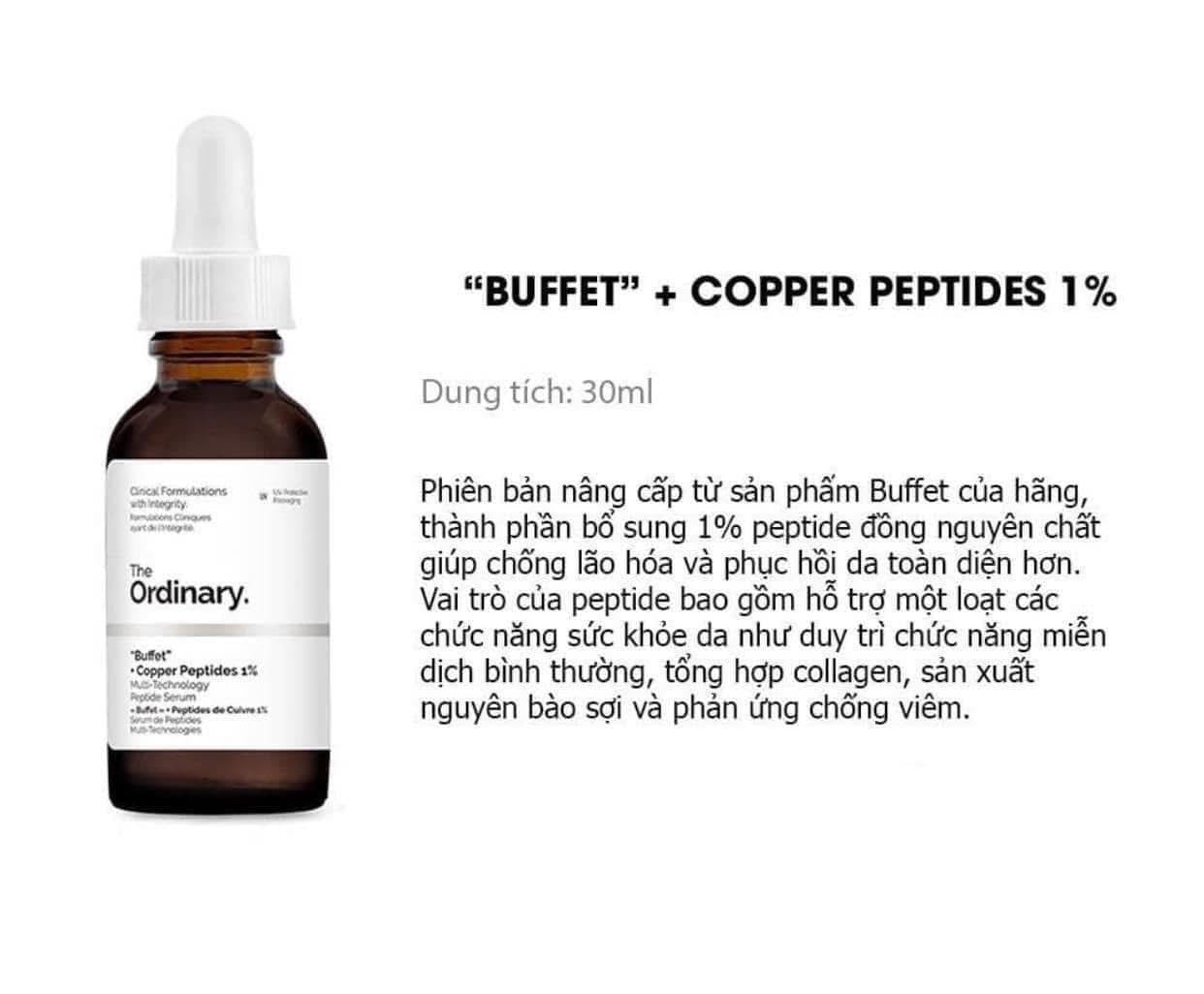 Tinh chất THE ORDINARY "Buffet" + Copper Peptides 1% 30ml