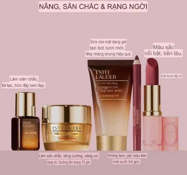 Set gift túi hoa 6 món skincare và make up ESTEE LAUDER 2025