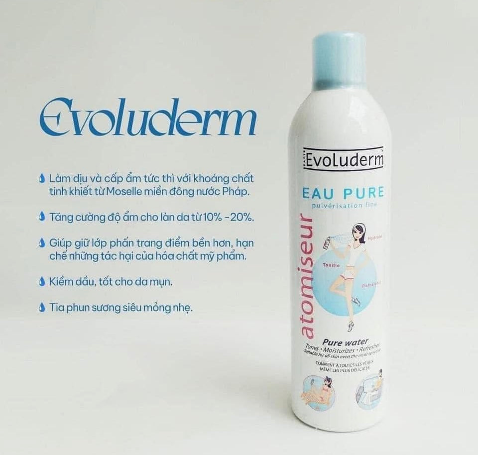 Xịt khoáng EVOLUDERM Eau Pure