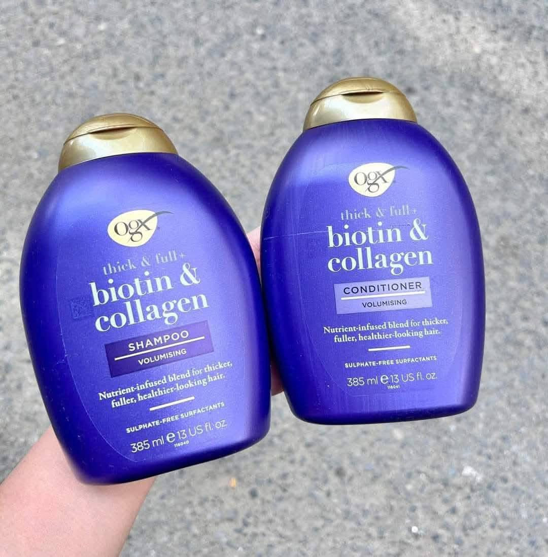 Dầu gội và xả OGX Biotin & Collagen (385ml x 2)