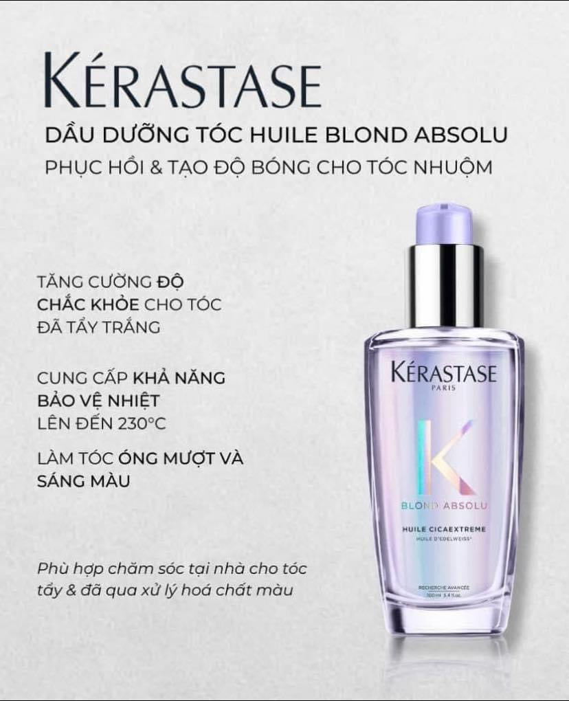 Tinh dầu dưỡng tóc tẩy nhuộm KERASTASE Blond Absolu Huile Cicaextreme 30ml
