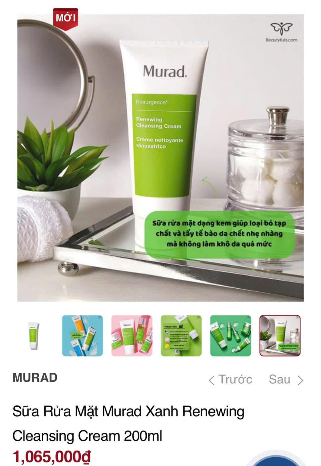 Sữa rửa mặt phục hồi da MURAD Renewing Cleansing Cream 200ml
