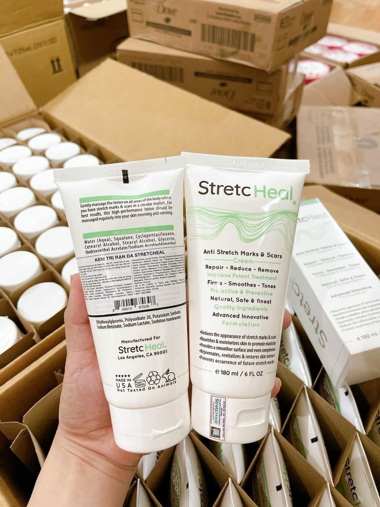 Kem rạn da số 1 của Mỹ STRETCHEAL 180ml