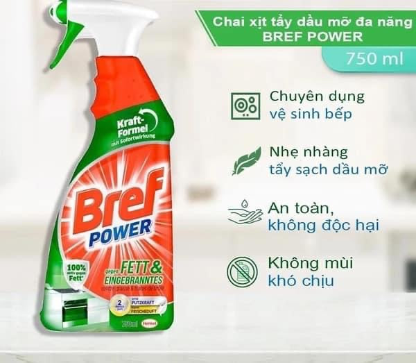 Xịt tẩy rửa bếp đa năng BREF POWER Fett &Eingebranntes 750ml