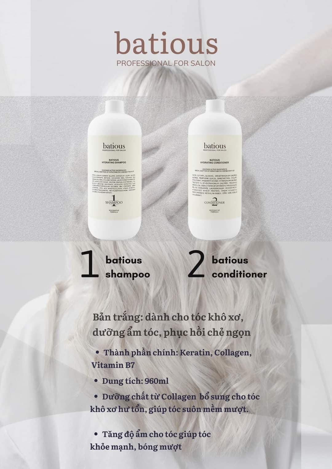 Gội xả BATIOUS Professional for Salon (960ml x 2)