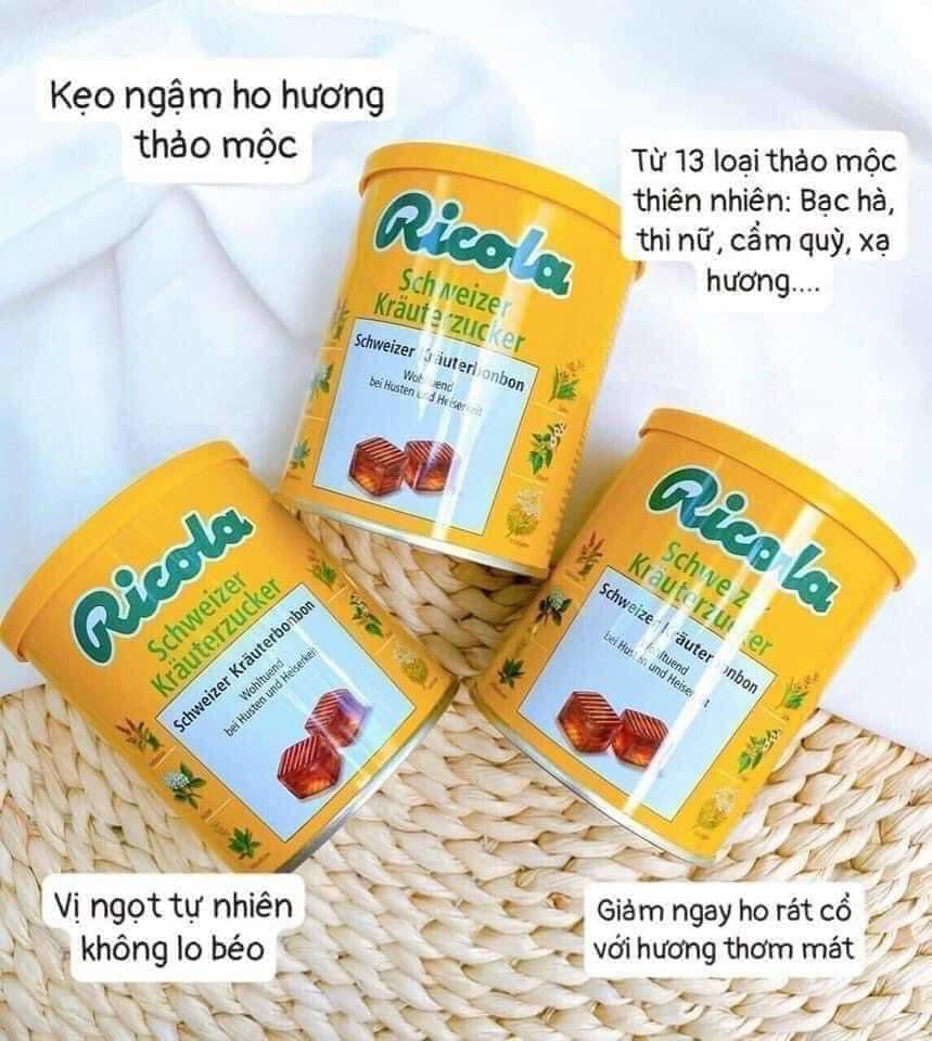 Kẹo ngậm ho thảo mộc RICOLA nội địa Đức (180 viên)