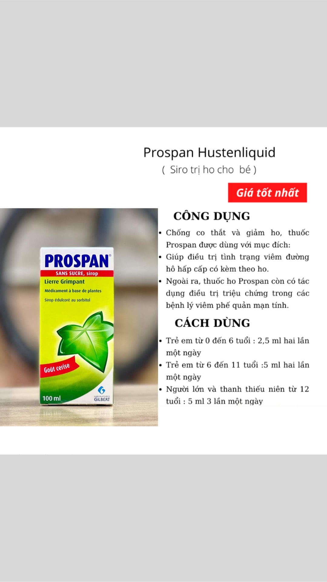 Siro ho thảo dược PROSPAN