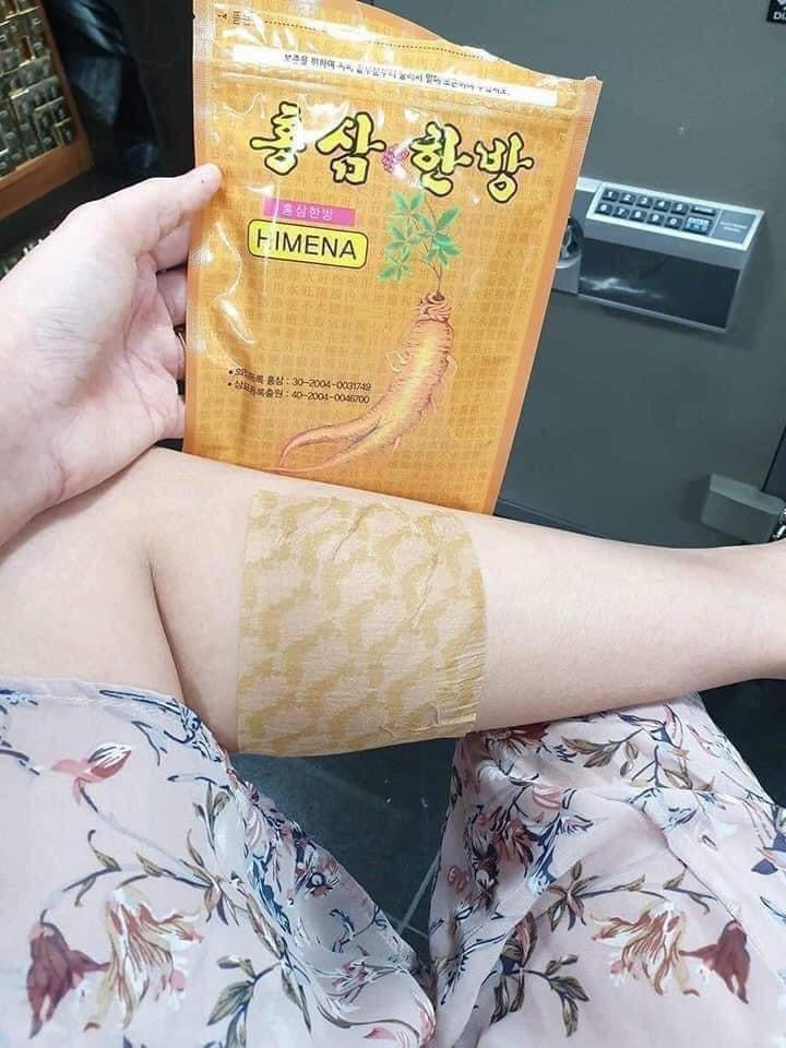 Miếng cao dán hồng sâm HIMENA Hàn Quốc giảm đau nhức (bịch 20 miếng dán)