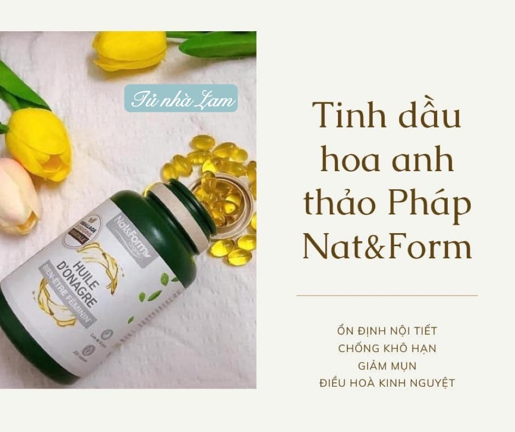 Viên uống tinh dầu hoa anh thảo NAT&FORM Pháp hộp 200 viên