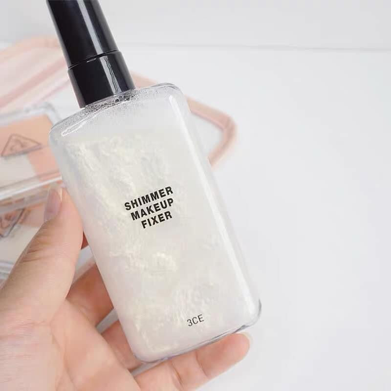 Xịt khoáng khoá nền trang điểm 3CE Make Up Shimmer Fixer Mist 80ml