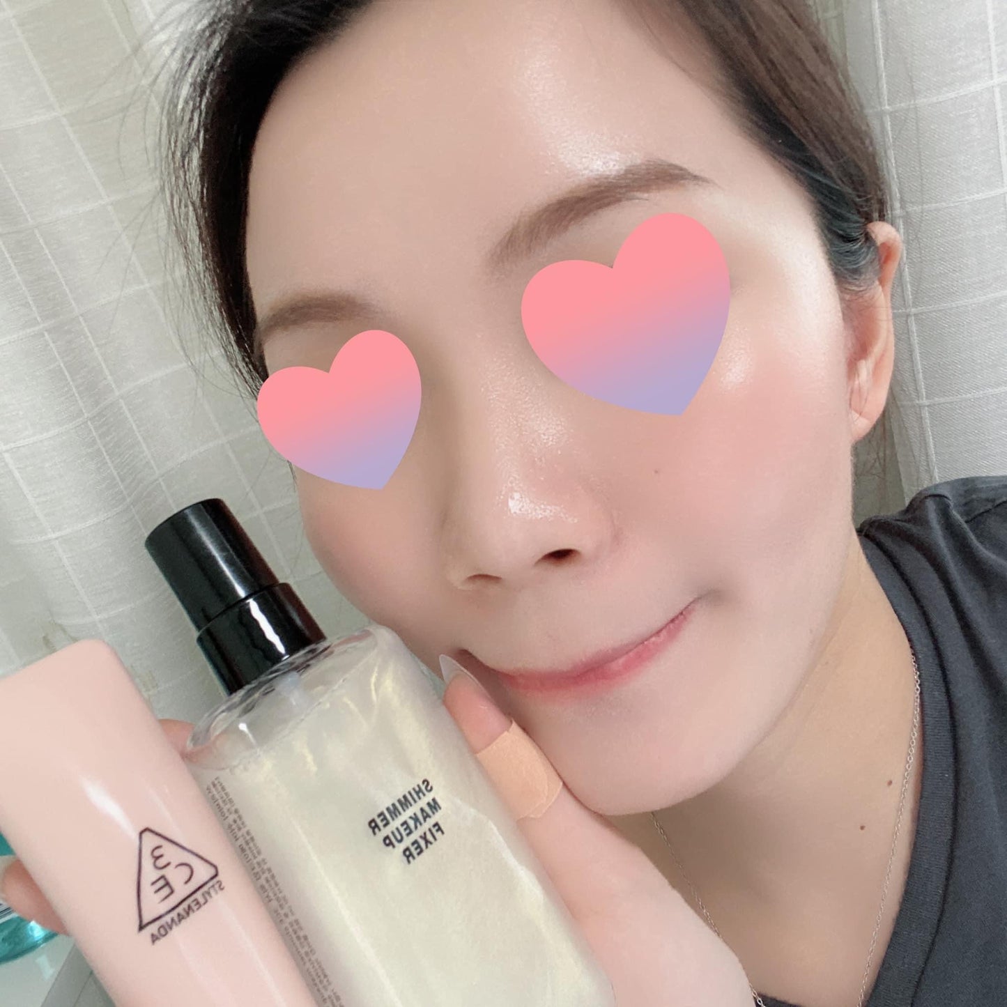 Xịt khoáng khoá nền trang điểm 3CE Make Up Shimmer Fixer Mist 80ml