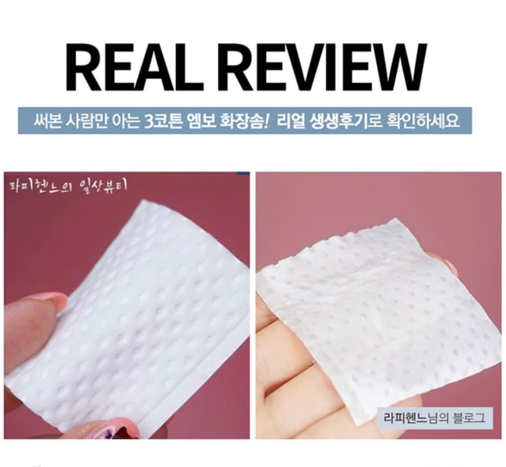 Bông tẩy trang CHRISMA 3 Cotton nội địa Hàn hộp 500 miếng