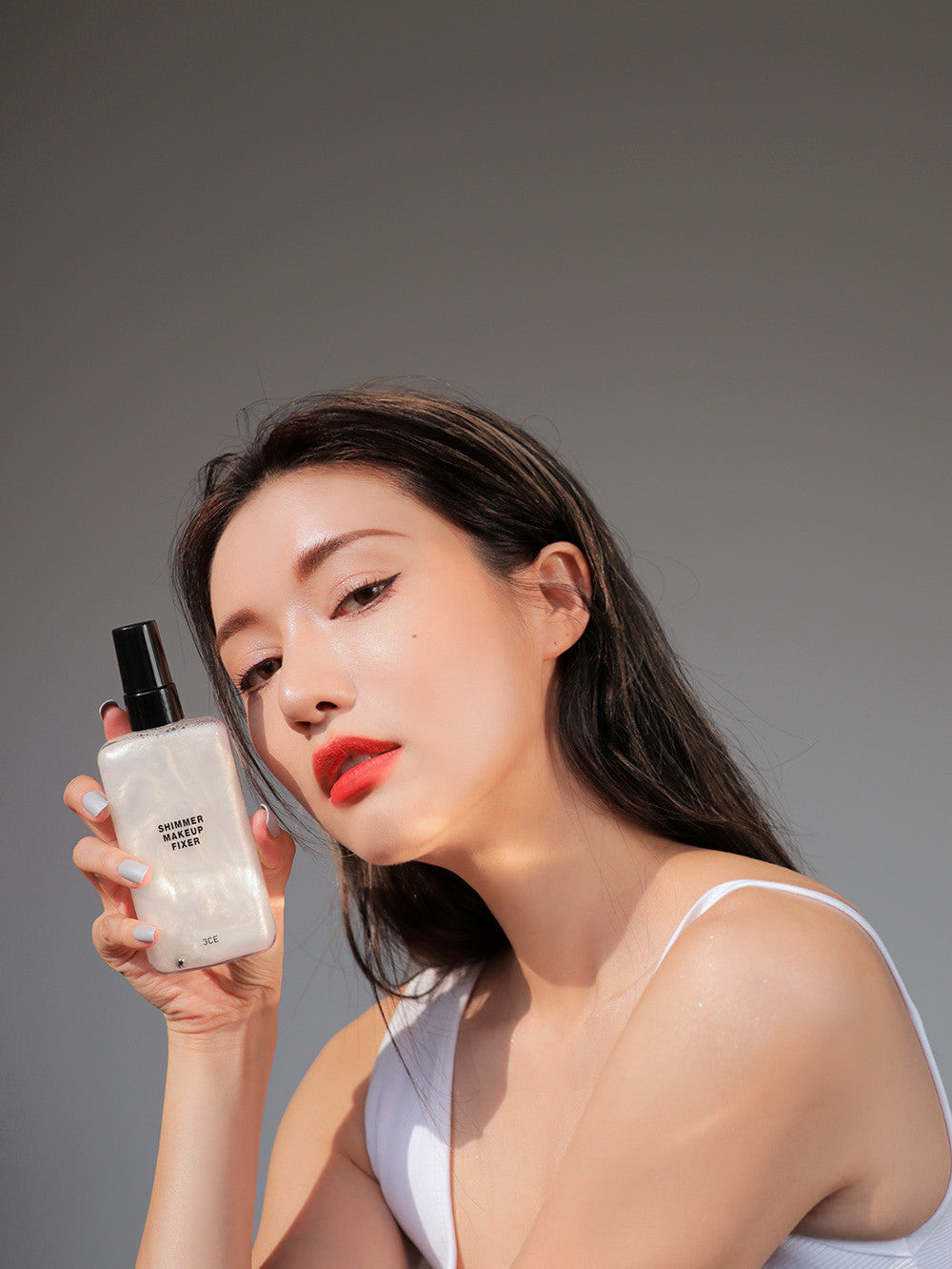 Xịt khoáng khoá nền trang điểm 3CE Make Up Shimmer Fixer Mist 80ml