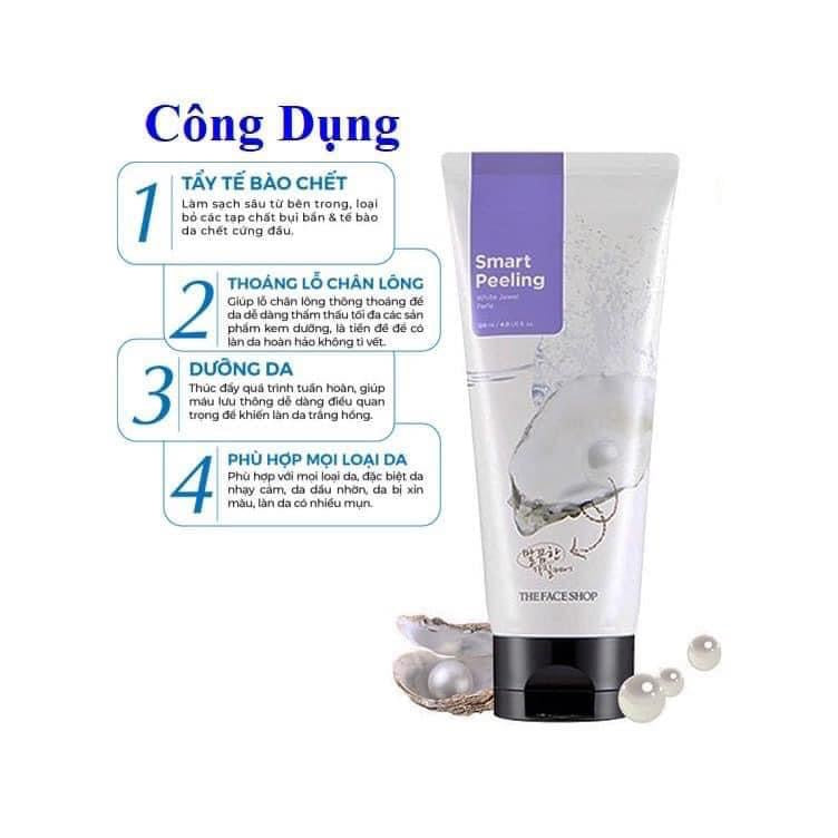 Tẩy tế bào da chết ngọc trai White Jewel Peeling THE FACE SHOP 120ml