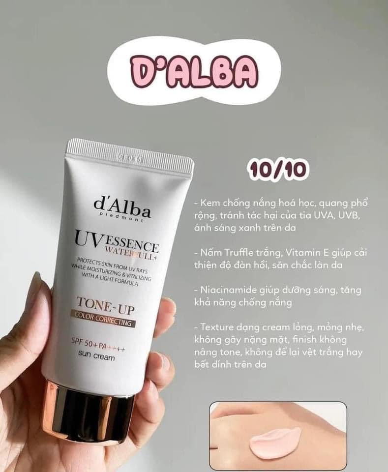 Kem chống nắng dưỡng ẩm chống lão hoá D’ALBA UV Essence Waterfull SPF50+ PA++++ 50ml