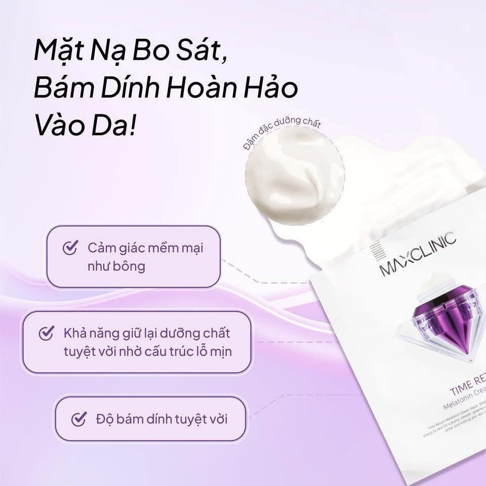 Mặt nạ MAXCLINIC Time Return Melatonin Cream Mask Sheet