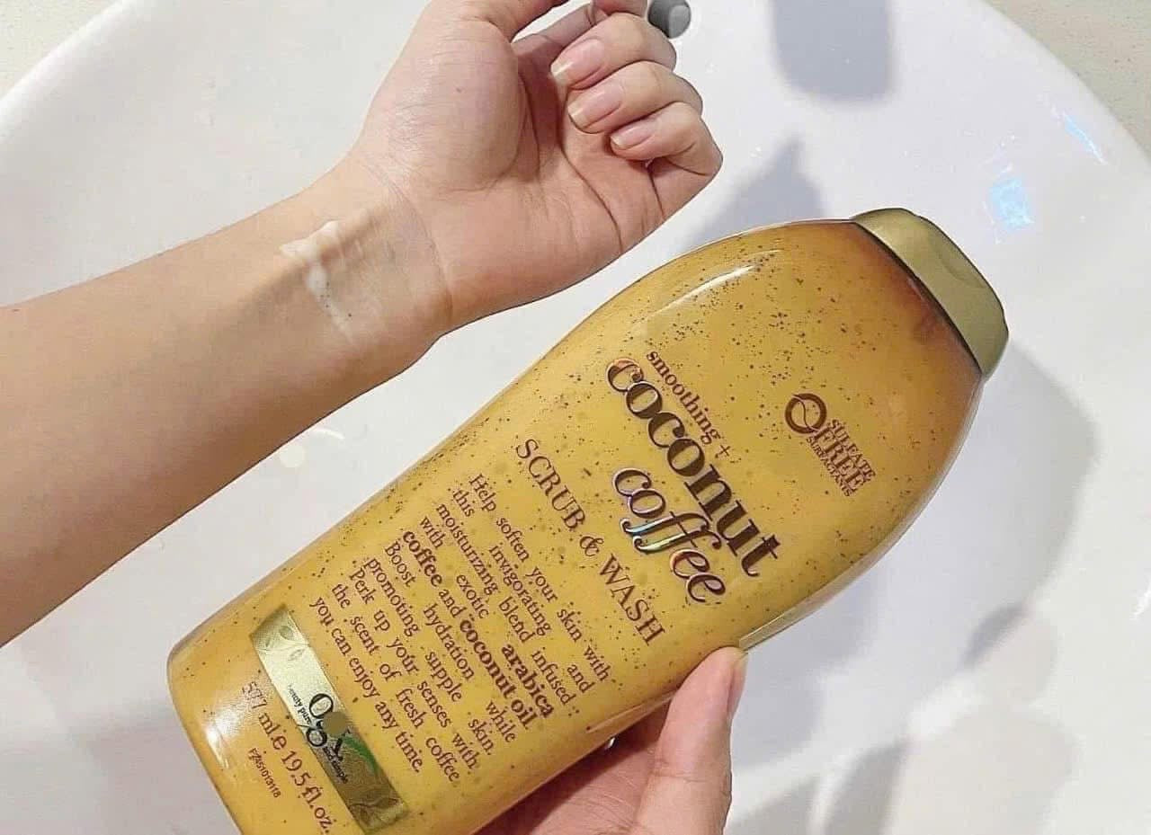 Sữa tắm tẩy tế bào chết OGX Coconut Coffee Scrub & Wash 577ml