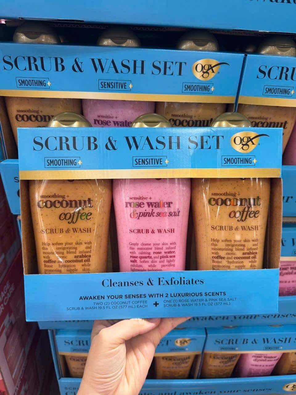 Sữa tắm tẩy tế bào chết OGX Coconut Coffee Scrub & Wash 577ml