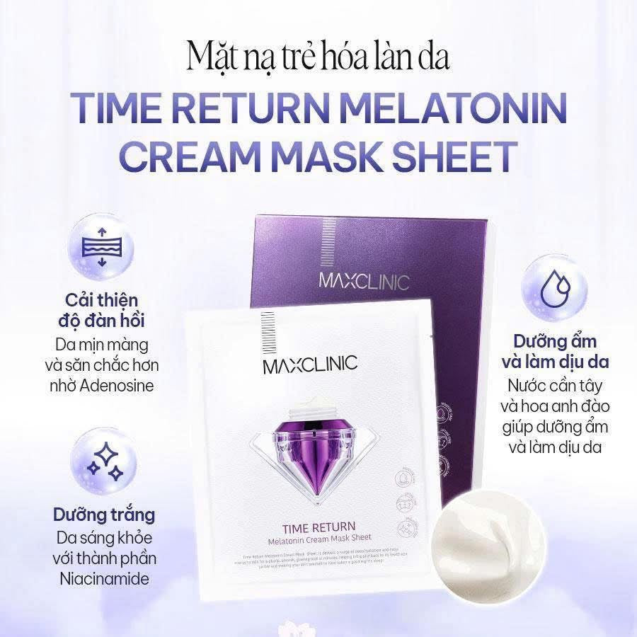 Mặt nạ MAXCLINIC Time Return Melatonin Cream Mask Sheet