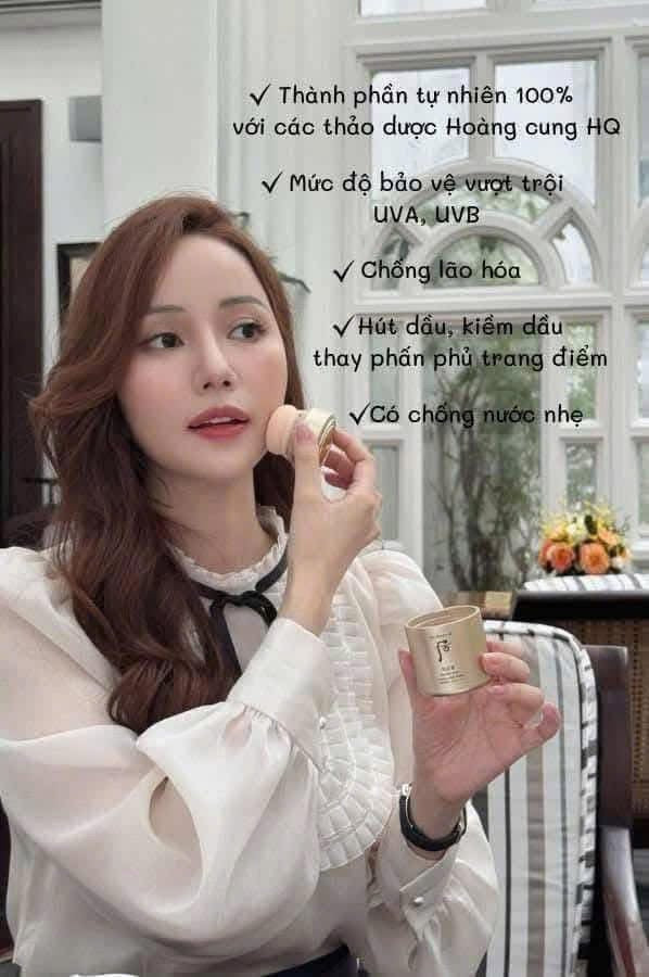 Set Phấn chống nắng WHOO Cushion Sun Balm tặng dầu tẩy trang