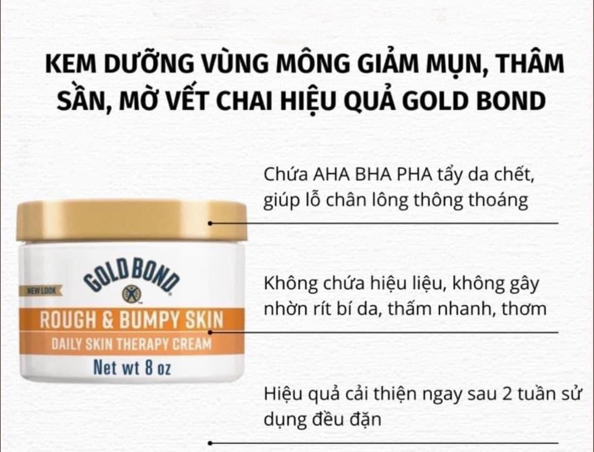 Kem dưỡng trị thâm sần body GOLD BOLD Rough & Bumpy Skin 226g