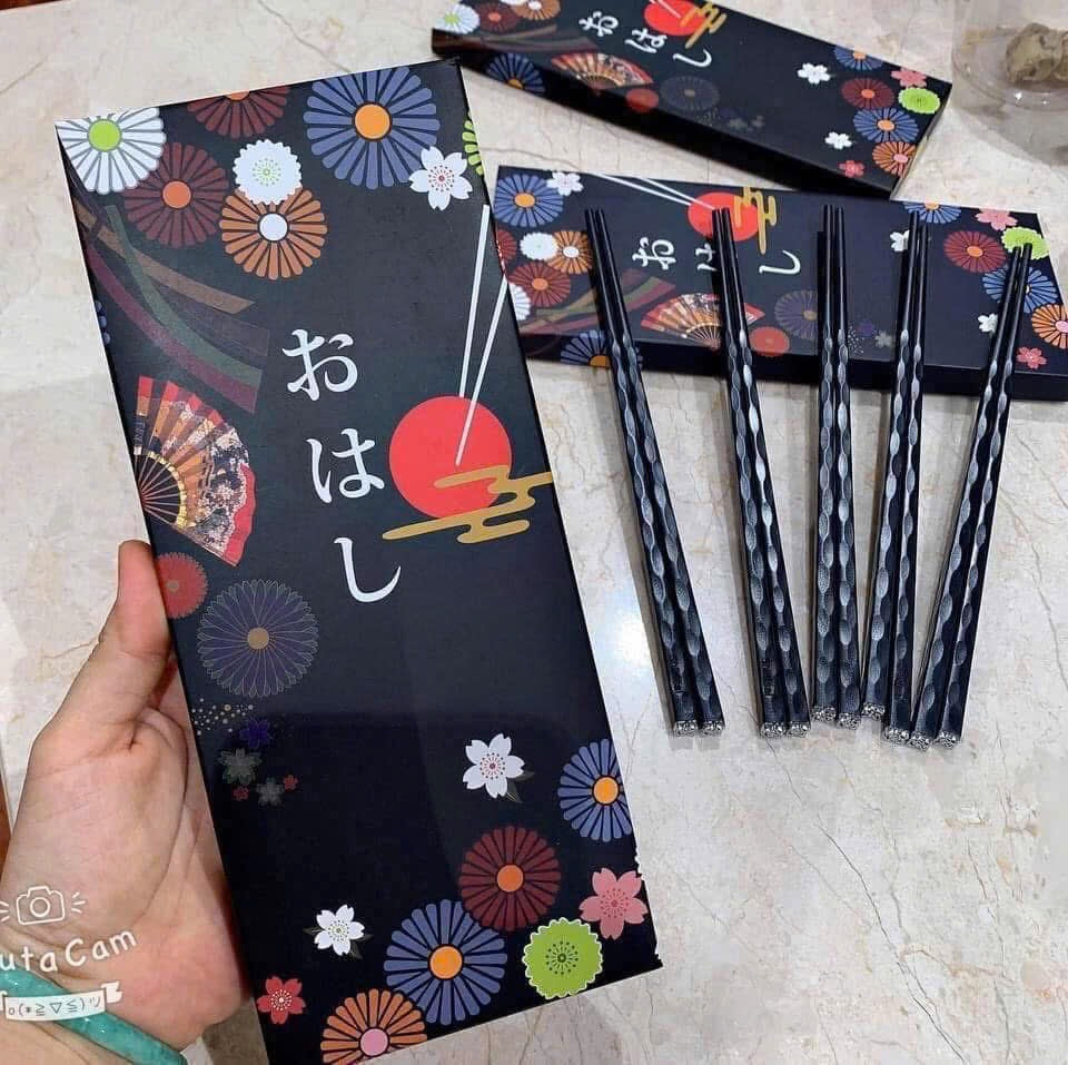 Set đũa Nhật kháng khuẩn chịu nhiệt SHIKISAI hoa anh đào