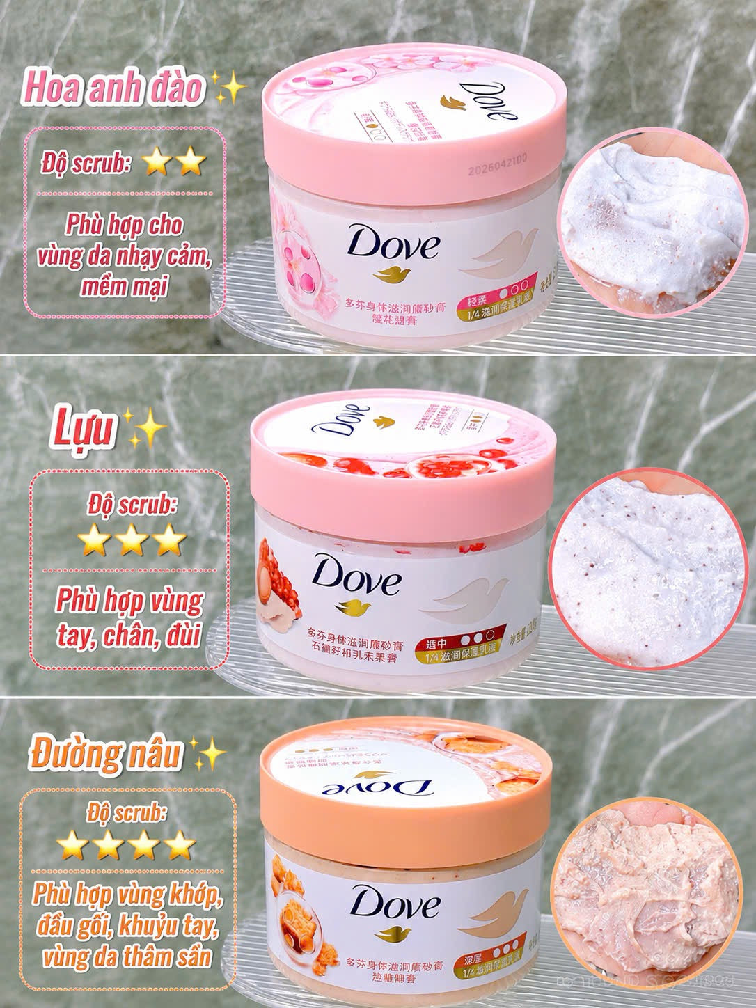 Tẩy da chết toàn thân DOVE