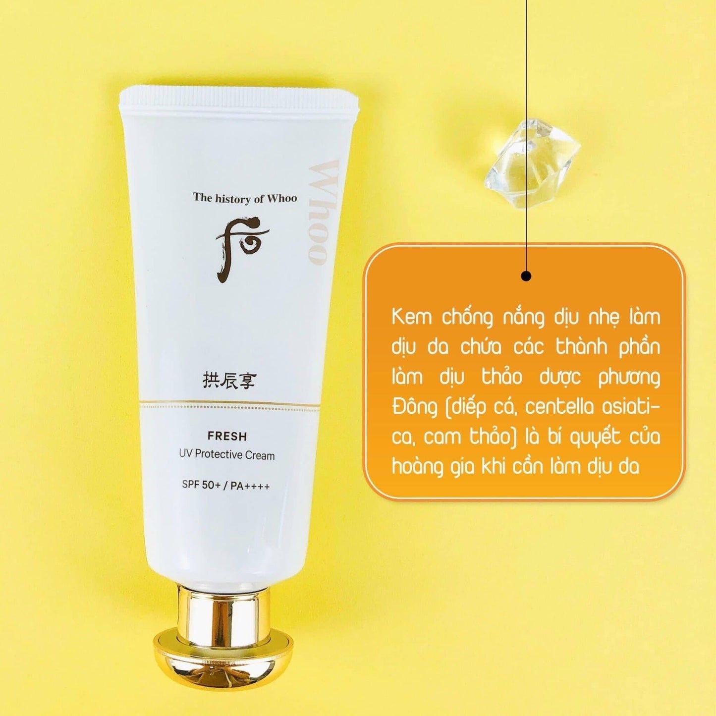 Kem chống nắng Đông y THE HISTORY OF WHOO Fresh UV Protection Cream 60ml