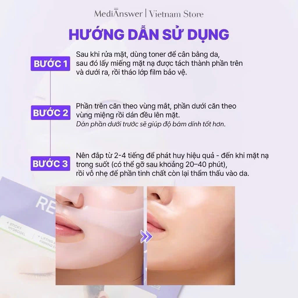Mặt nạ nâng cơ tức thì và trẻ hoá da chuyên sâu MEDIANSWER Retinoid Liftxyl (hộp 4 miếng)