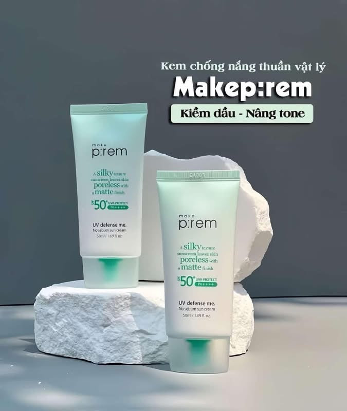Kem chống nắng MAKE P:REM UV Defense Me No Sebum Sun Cream (set 100ml)